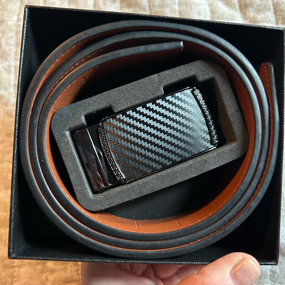 Men's Black and Brown Belt